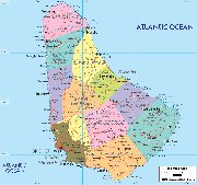 巴巴多斯英文行政区划图_巴巴多斯地图库