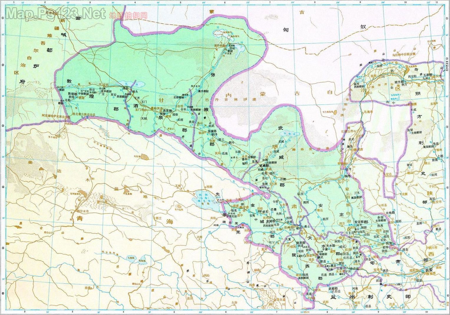 历史地图凉州刺史部中国史稿地图地图库