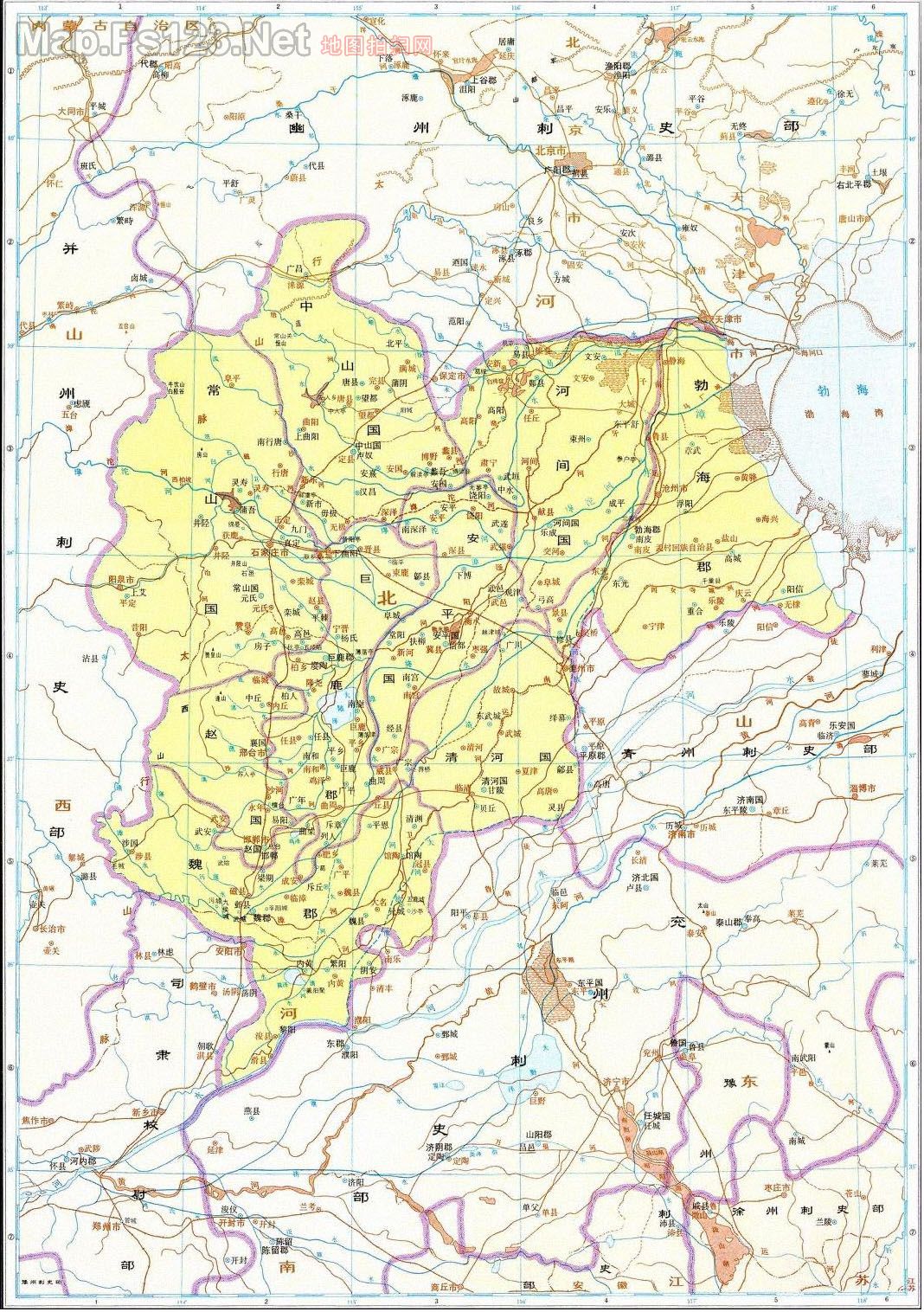 历史地图冀州刺史部东汉中国史稿地图地图库