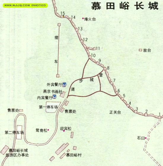 慕田峪长城导游图_北京旅游地图库