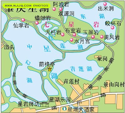 肇庆星湖示意图广东旅游地图库