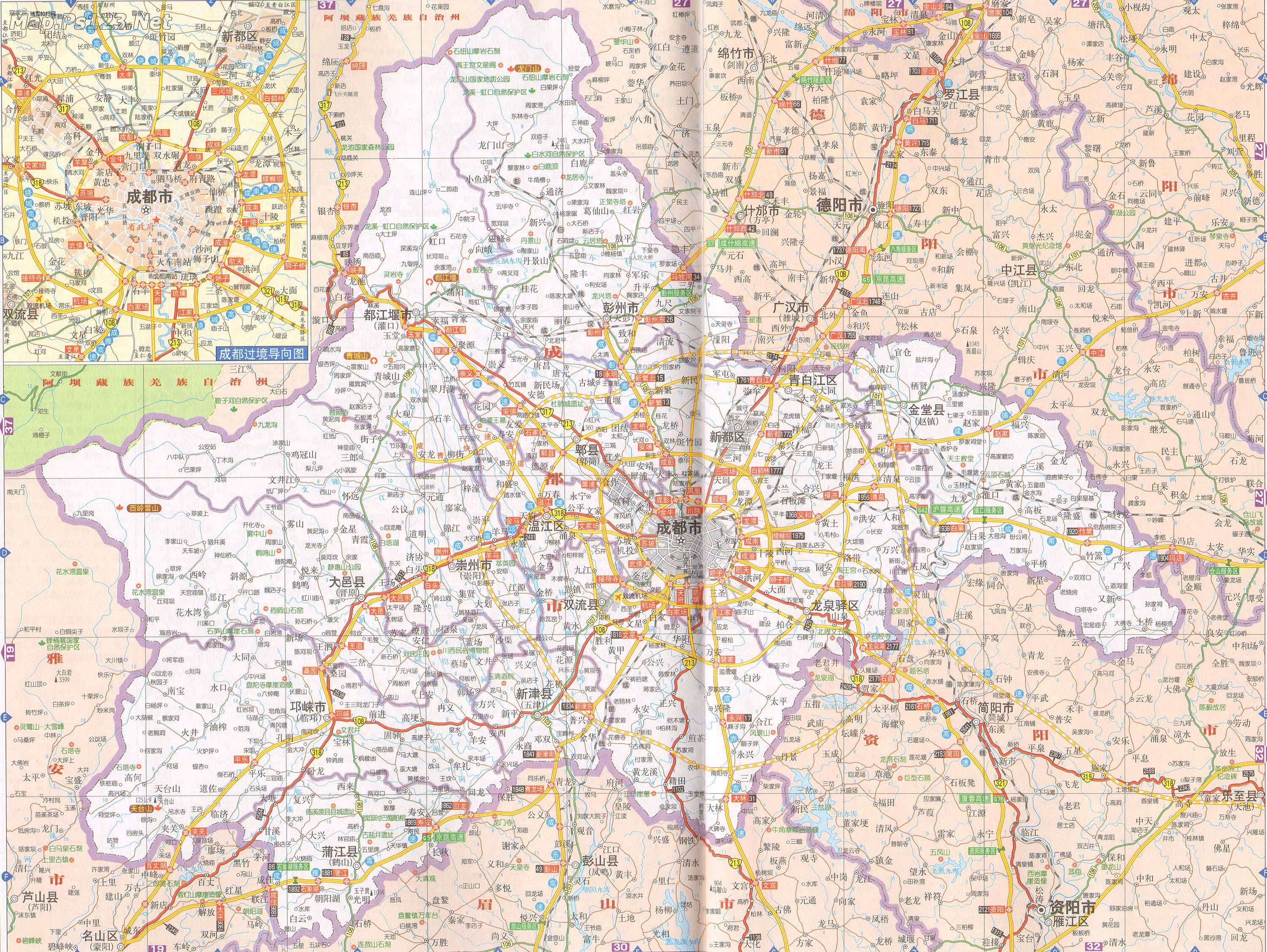 成都高速公路地图2017版交通地图库