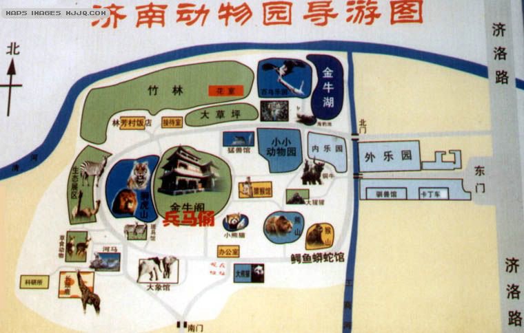 济南动物园导游图_山东旅游地图库