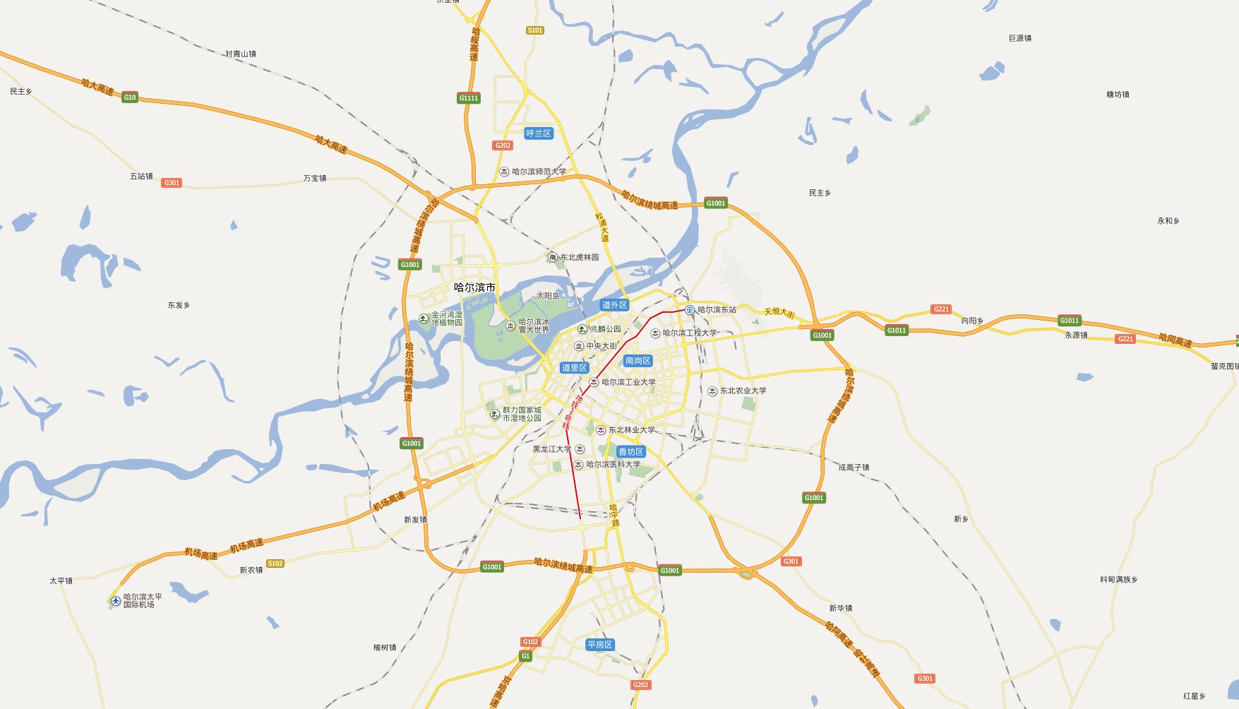哈尔滨概貌图城市概貌地图地图库