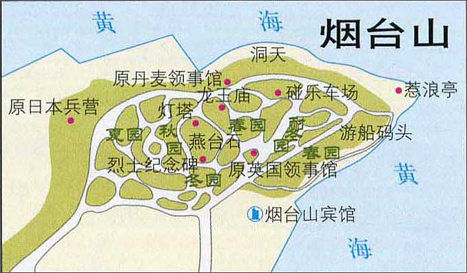 烟台山旅游地图_山东旅游地图库